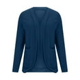 thumbnail image 4 of Coats for Women Long Sleeved Cardigan Casual Solid Color Jacket,Womens Coats Plus Size Navy XXL, 4 of 5