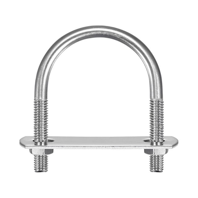 Unique Bargains Round U-Bolts 3 Sets 40mm Inner Width 58mm Length M6 with Nuts and Plates