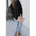 thumbnail image 4 of Blusa de mujer con mangas 3/4 y escote en V, tops elegantes, túnica casual, 4 of 5