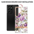 thumbnail image 2 of SaniMore for Samsung Galaxy S24 Ultra Case, Flexible TPU Magnetic Cover Support Wireless Charging Slim Flower Grass Pattern Shockproof Protective Shell for Ladies Women Girls, Rosegold Flowers, 2 of 8