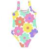 Bobifish Toddler Girls Swimsuit Sweet Sleeveless Vest One Piece Swimsuit Simple Printed Bathing Suit Smooth Swimwear
