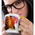 thumbnail image 2 of 3dRose, Curious Rooster, 15oz Two-Tone Yellow Mug, 2 of 7