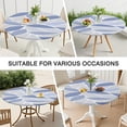 thumbnail image 5 of 44in Round Tablecloth with Elastic Edge, Waterproof Fitted Table Cover for 36-44" Tables, Boho Theme Polyester Reusable Table Cloths Wipe Clean for Picnic, Dining, Outdoor Use and Party Decor, 5 of 7