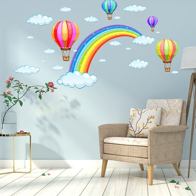 Hytrove Pegatina De Pared Aerostático Arcoíris En PVC Para De Multicolor
