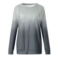 thumbnail image 3 of Hauts pour Femmes 2023 T-shirt Décontracté à Manches Raglan Col Rond Automne Hiver pour Femmes, Couleur Dégradée, Haut Ample Décontracté, Hauts d'Été Mignons pour Femmes en Liquidation, 3 of 4