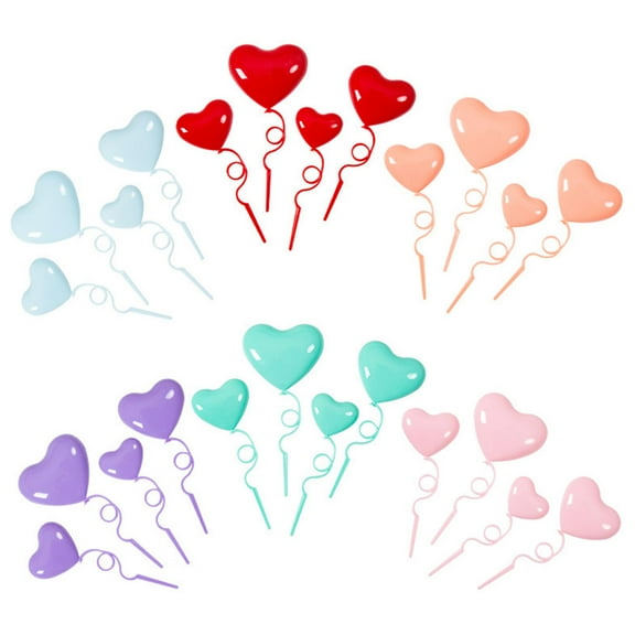 ULTNICE Heart Shaped Cake Picks for Decoration Perfect for Birthday Parties and Valentine's Day in Red Plastic 40pcs