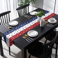 thumbnail image 5 of July Table Runner, Anniversary Commemorative Decor, Red White & Blue Design with Star Pattern Patriotic Tablecloth for Living Room Coffee Table, 5 of 5