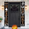 thumbnail image 4 of Letrero de porche con temática de Halloween, diseño de calabaza y farol, para puerta principal, decorativo, para colgar, de bienvenida, para fiesta, con fantasmas y murciélagos, para el hogar y, 4 of 7