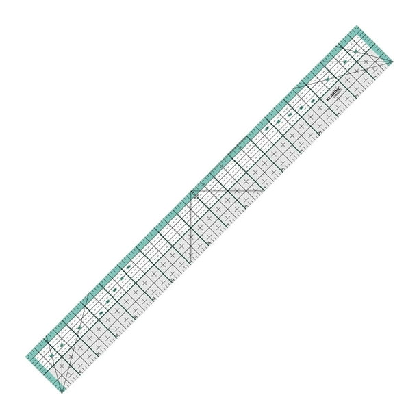 Regla de acolchado, regla de sastrería, regla de costura, regla de patchwork, ligera, transparente, escala 45.72cmx5.08cm