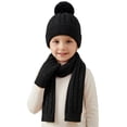 thumbnail image 3 of Sentuca 3 Pcs Kids Winter Hat Gloves Scarf Set Pom Pom Knit Beanie Long Scarf and Gloves Warm Cold Weather Accessory for Boys Girls Size 3-12Y, 3 of 6