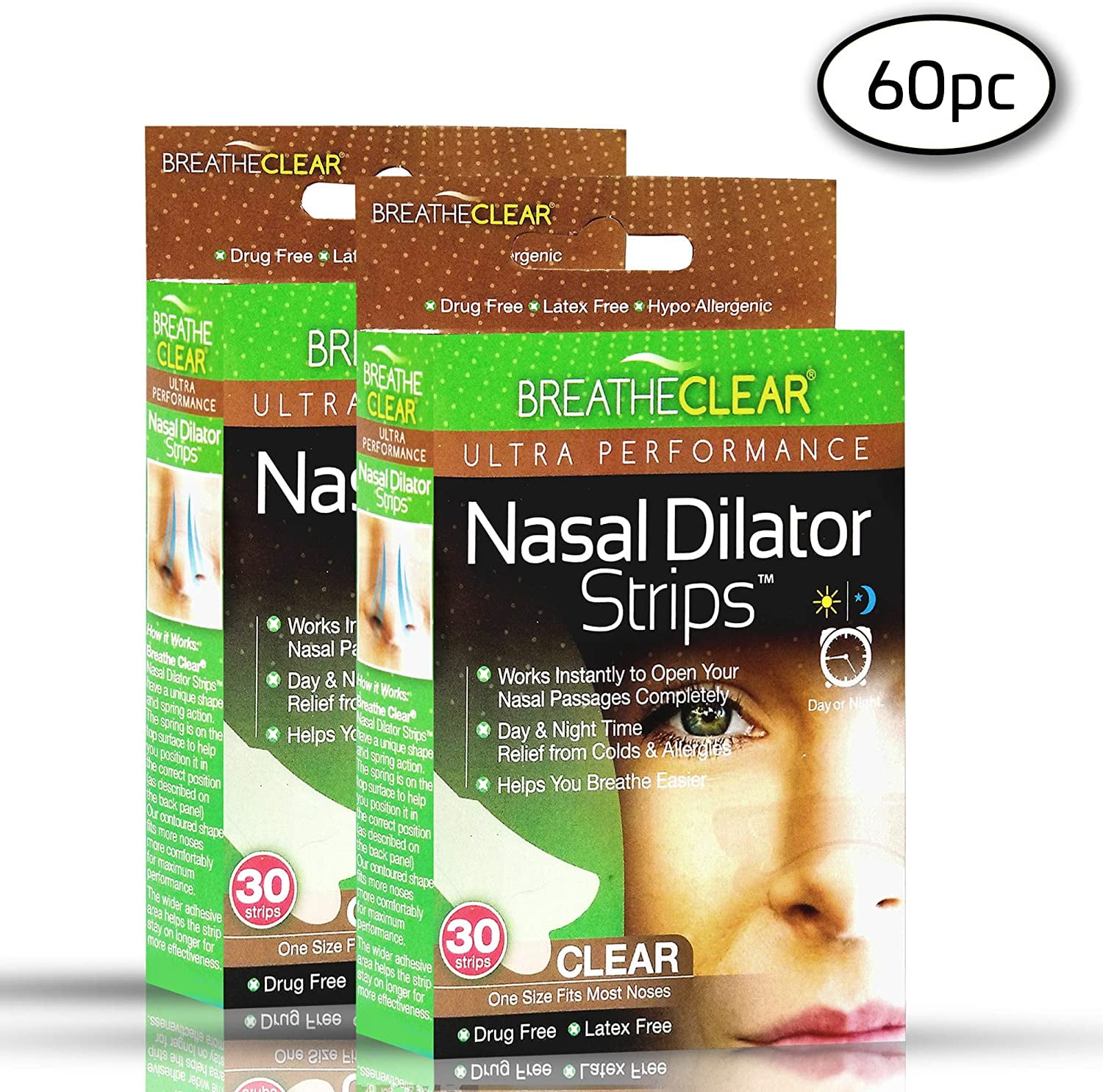 Breathe Clear Anti Snoring Nasal Strips Improve Sleep, Stop Snoring