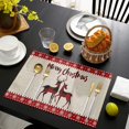 thumbnail image 2 of Rdsfhsp Merry Christmas Elk Placemats Set of 4 for Dining Table, Red Plaid Reindeer Snowflake Christmas Table Placemats Heat Insulation Table Mats Set for Xmas Decorations, 2 of 5