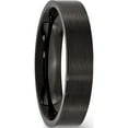 thumbnail image 4 of Stainless Steel 5mm Black Ip-Plated Brushed Flat Band (Size 8) Made In China sr328-8, 4 of 5