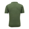 thumbnail image 5 of YLSDY Men's Luxury Business Casual Knitted Shirt Vintage Summer Fashion Solid Color Short Sleeve Knit Cardigan Green XXXL, 5 of 9
