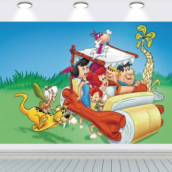 Black Flintstones African school Poster Backdrop Banner Party Supplies Birthday Decorations Background for Photography Taspestry