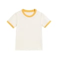 thumbnail image 5 of Sgkm Girls T Shirts Solid Color Short Sleeve Crewneck Cotton Top Soft Breathable Casual Everyday Wear Yellow 1-2 Years, 5 of 5