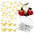 thumbnail image 2 of Juego de 160 Piezas de Accesorios para Ramo de Flores, 60 Piezas de Pegatinas de Mariposa Doradas 3D para Decoración de Pared y 100 Piezas de Ramilletes de Diamantes, 2 of 5