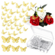 thumbnail image 2 of Juego de 160 Piezas de Accesorios para Ramo de Flores, 60 Piezas de Pegatinas de Mariposa Doradas 3D para Decoración de Pared y 100 Piezas de Ramilletes de Diamantes, 2 of 5