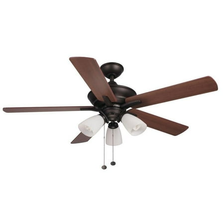 Hampton Bay Lampkin 52 in. Oiled Rubbed Bronze Ceiling Fan with Light Kit