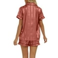 thumbnail image 5 of Hanerdun Women 2PCS Pajamas Set Female Satin Button-Down Nightwear Sleepwear Red S, 5 of 5