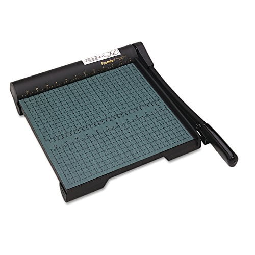 Premier W12 The Original Green Paper Trimmer, 20 Sheets, Wood Base, 12 1/2-Inch x 12-Inch