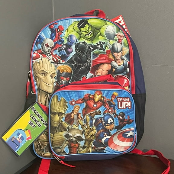 Marvel Avengers 16" Backpack With Detachable Matching Lunch Box