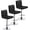 Black, variant on Yunken Pink Bar Stools Set of 2, Adjustable Velvet Barstools, Modern Counter Height Swivel Stool with Bigger Base for Kitchen Island, Pink