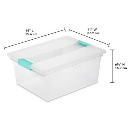 Sterilite - Plastic Deep Storage Container Bin with Latching Lid (4 Pack)