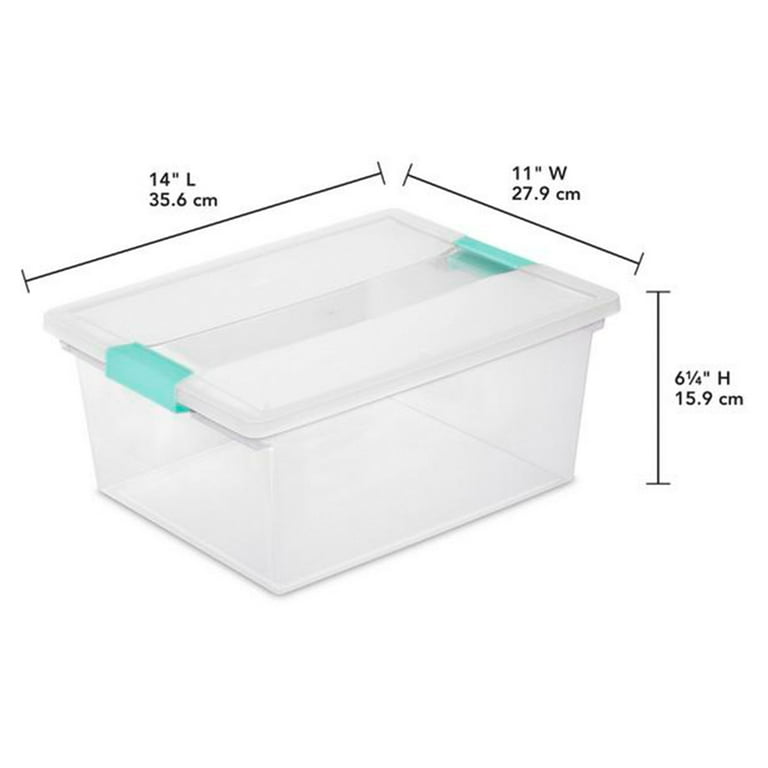 Sterilite Plastic Medium Clip Storage Box Container w/ Latching Lid, 8 Pack  