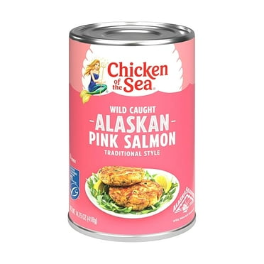 Chicken of the Sea Alaskan Pink Salmon, 14.75 Ounce Can (Pack of 1), Wild Caught Canned Salmon, Traditional Style ( Pack of 2 )