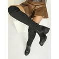 thumbnail image 2 of Womens Sexy Thigh High Platform Boots Thigh High Stretch Knitted Socks Chunky Block Heel Boots, 2 of 9