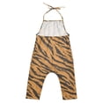 thumbnail image 3 of Girls' Jumpsuits Rompers Summer Casual Sleeveless Rompers With Pockets Spaghetti Strap Romper Tiger Stripes Pattern 1T, 3 of 7