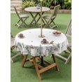 thumbnail image 3 of Outdoor Tablecloth with Umbrella Hole and Zipper, Thanksgiving Pumpkins Round Table Cloth 60 Inch Waterproof Tablecloth, Fall Eucalyptus Leaves Autumn Picnic Table Cover for Patio Camping, 3 of 7