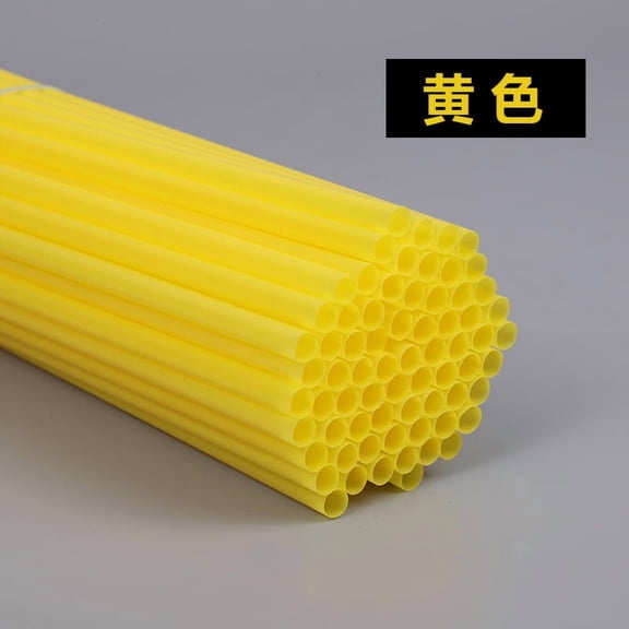 ERDOUY 500 Pcs Food, Grade Disposable Plastic Straws, 19cm (7.48in) Yellow Durable Straws for Daily Use, DIY Crafts, Parties & Restaurants