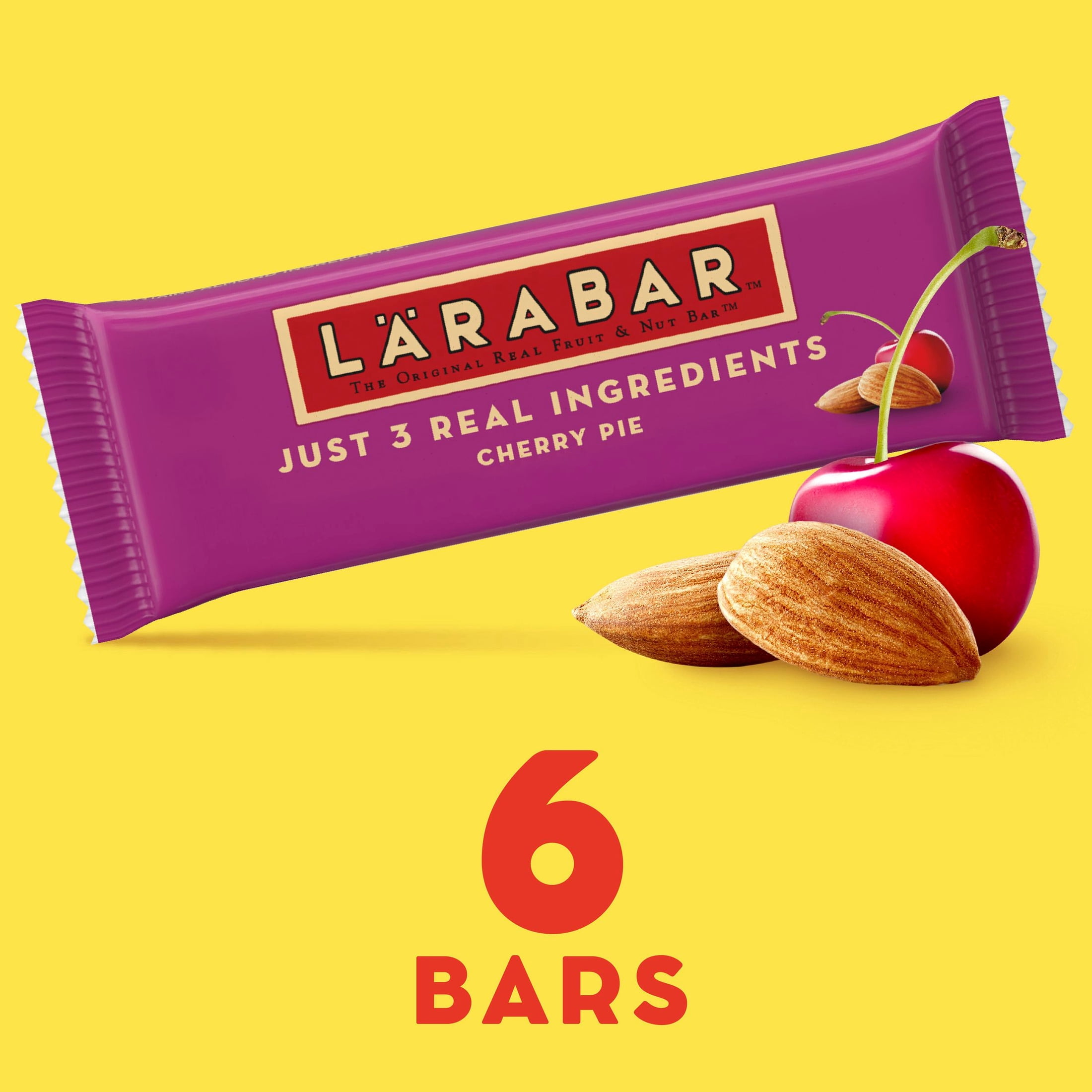 (4 pack) Larabar Cherry Pie Fruit and Nut Bars, Gluten Free and Vegan, 10.2 oz, 6 Count