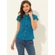 thumbnail image 2 of INSPIRE CHIC Camiseta De Manga Corta Vintage Con Lunares Para Mujer Lago Azul S INSPIRE CHIC Camisa, 2 of 5