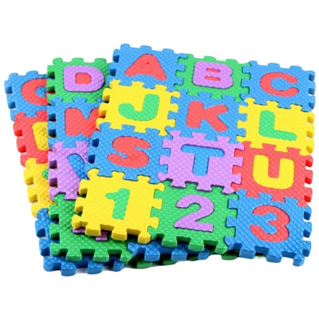 Puzzle Mat, Children Alphabet Numbers Puzzles Crawling Foam Floor Mat Education Toy 36Pcs 12cm