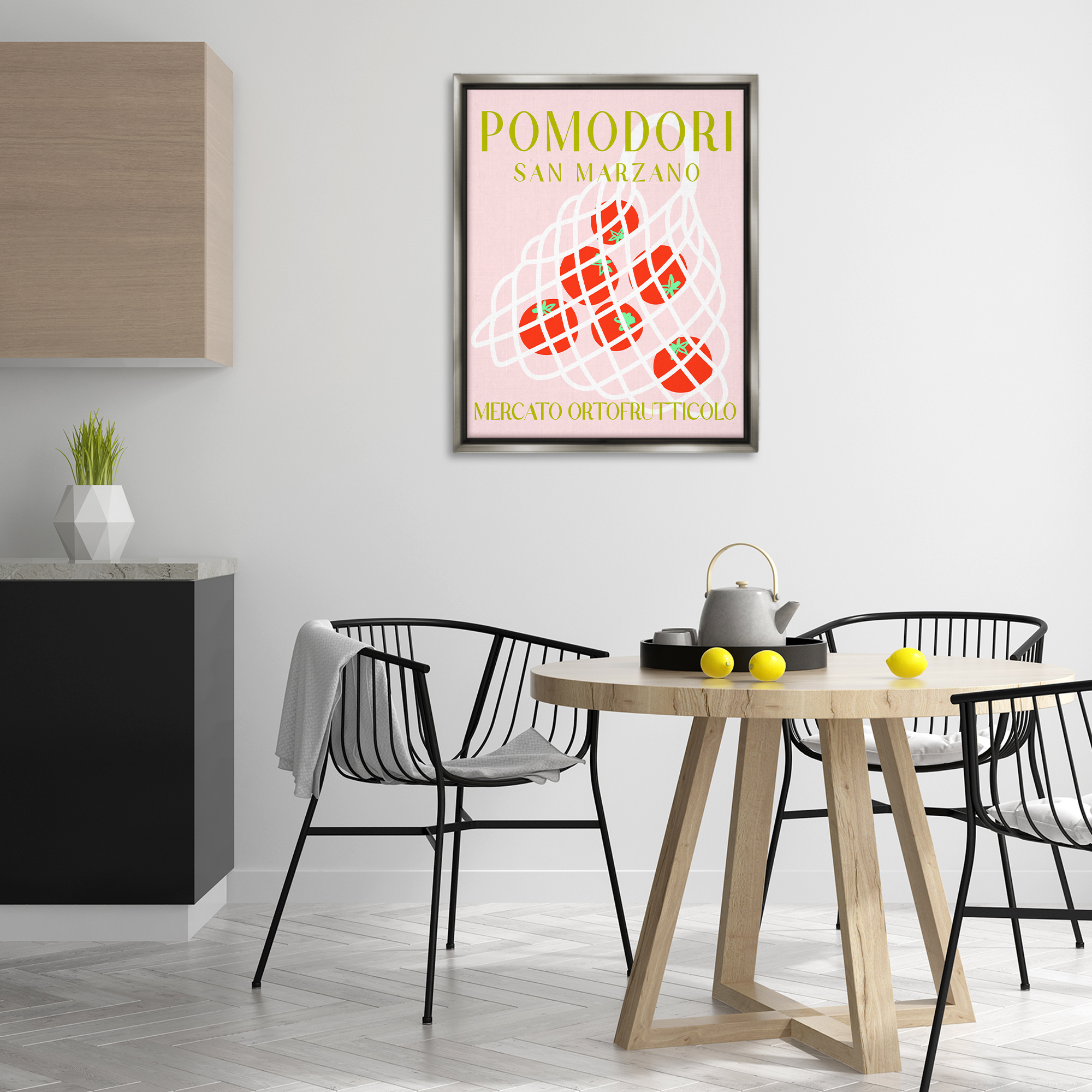 Stupell Industries Modern Tomato Fruit Market Food & Beverage Painting Gray Floater Framed Canvas Art Print Wall Art, 25 x 31