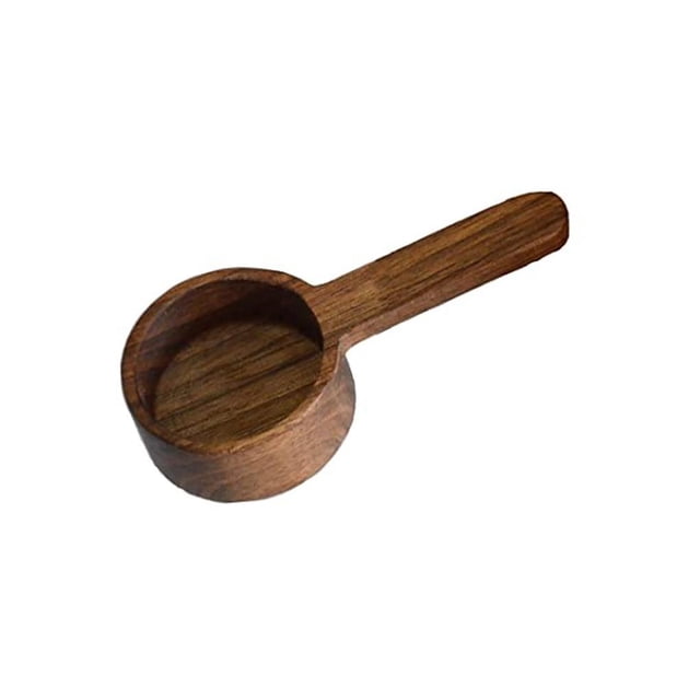 Yuarrent Cuchara de grano de café de nuez negra redonda portátil Cuchara medidora práctica Accesorio de cocina duradero con mango de para café Juegos de servir café y té No.01 Yuarrent HA025245-01