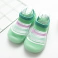 thumbnail image 4 of Boys Girls Striped Prints Socks Shoes Toddler Breathable Mesh The Floor Socks Non Prewalker Shoes Green 2 Years-3 Years, 4 of 4