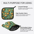 thumbnail image 3 of Yayeee Oven Mitts and Pot Holder Set of 2 Heat Resistant Kitchen Gloves Baking Hot Pad, Orange Tree Pattern, 3 of 5