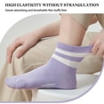 thumbnail image 3 of LDU Women's Ankle Socks with White Stripes, Breathable Cotton Lycra Sports Socks with Moisture Wicking, 6 Pairs, 3 of 6