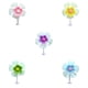 thumbnail image 4 of 5 piezas de adornos florales pequeños para salpicadero de coche, decoración floral con cabezal móvil., 4 of 7