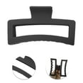 thumbnail image 3 of Unique Bargains 1 Pc Fashion Rectangle Frosted Hair Clips Hairdo Clip for Home Black, 3 of 5