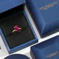 thumbnail image 5 of Gem Stone King 14K Yellow Gold Red Created Ruby Engagement Ring for Women | 4.00 Cttw | Oval 11X9MM | Gemstone July Birthstone | Size 9, 5 of 6