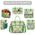 thumbnail image 4 of Forest and Nature Themed Insulated Lunch Tote with Green Frog and Plant Prints, Large Leakproof Lunch Box Cooler with Cute Cartoon Design for School or Picnic, 4 of 6