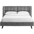 thumbnail image 4 of Modway Makenna Queen Performance Velvet Platform Bed in Gray, 4 of 7