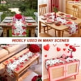 thumbnail image 6 of Valentine's Day Table Runner Red Pink Love Heart Table Runners Eucalyptus Leaves Wreath Cotton Linen Dresser Scarf Kitchen Dining Table Decor for Valentines Wedding Party Decor 13x72 Inch, 6 of 9