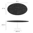 thumbnail image 6 of Modway Lippa 78" Oval Artificial Marble Dining Table in White Black, 6 of 7