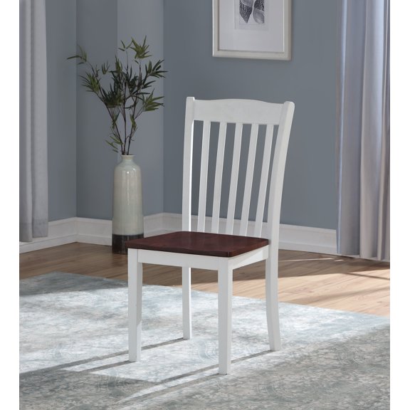 Cterwk Set of 2 Wood Side Chair for Living Room, Dining Room, White Brown